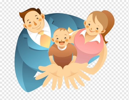 Дети с родителями вектор