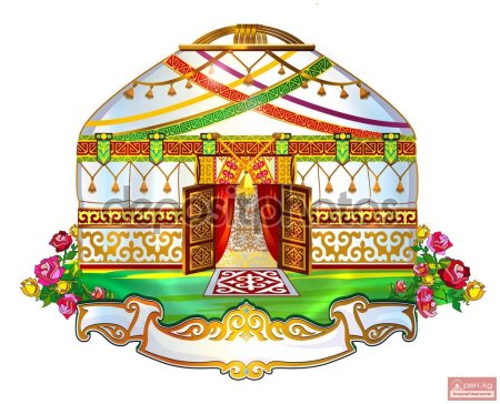 Кыргызская юрта вектор