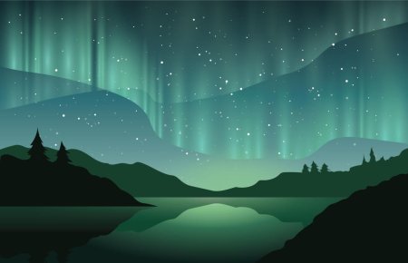 Северное сияние рисунок