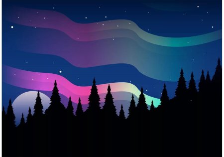 Северное сияние векторное