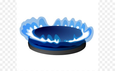 Газовая конфорка на прозрачном фоне