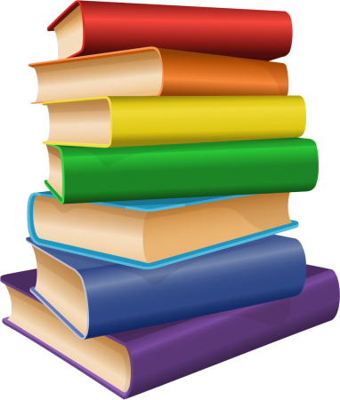 Стопка книг на прозрачном фоне
