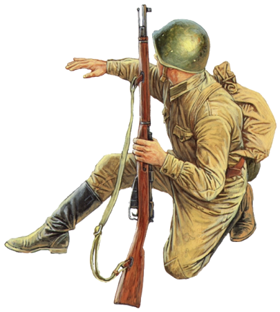 Советский солдат на прозрачном фоне