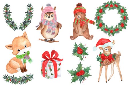 New year Watercolor Cards background
