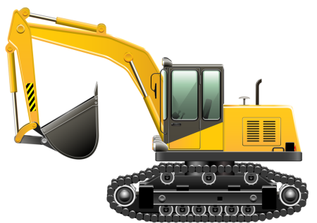 Желтый экскаватор