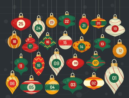 Адвент календарь вектор