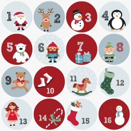 Новогодние цифры для адвент календаря 1 - 31