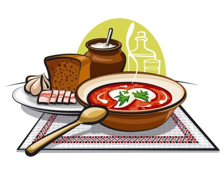 Национальная кухня векторы иллюстрации