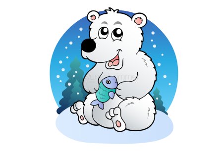 Белый Медвежонок рисунок
