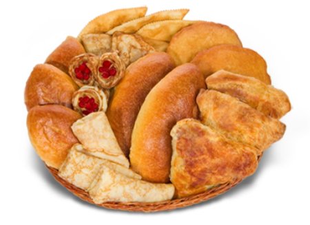 Пирожки жареные на белом фоне