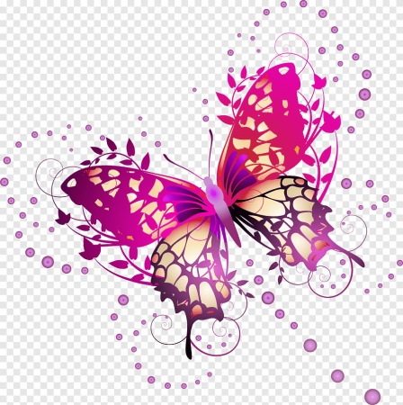 Розовые бабочки клипарт (55 фото)