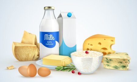 Молочная продукция на прозрачном фоне