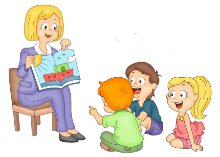Воспитатель с детьми