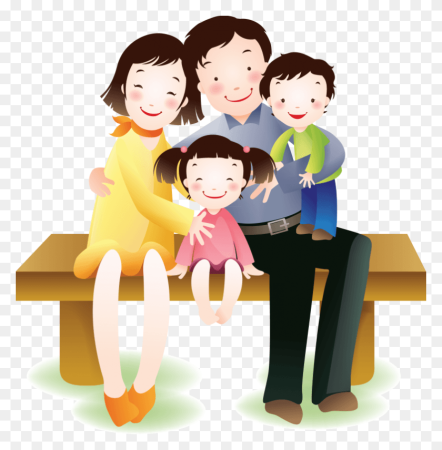 Дети с родителями вектор