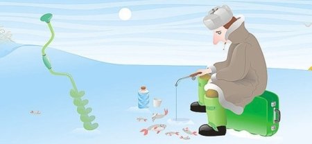 Наклейка зимняя рыбалка