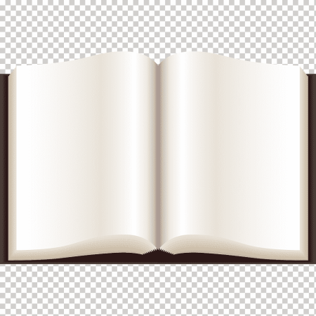 Раскрытая книга на прозрачном фоне