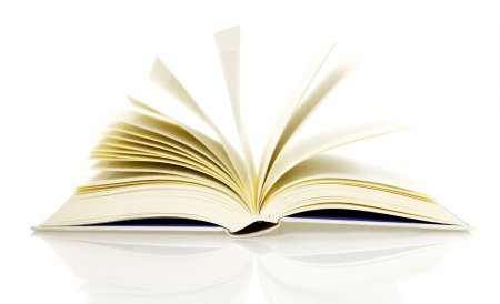 Открытая книга с чистыми листами