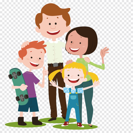 Семья на прозрачном фоне