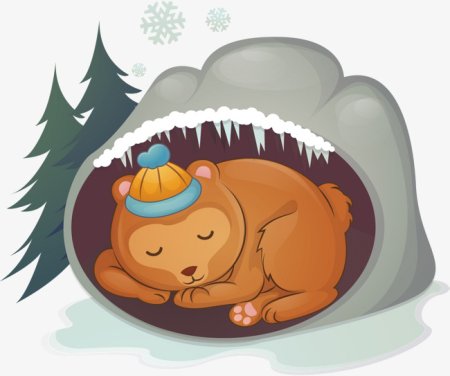 Медвежонок спит в берлоге
