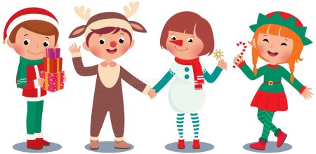 Векторные дети в маскарадных костюмах