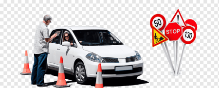 Автомобиль автошколы на прозрачном фоне
