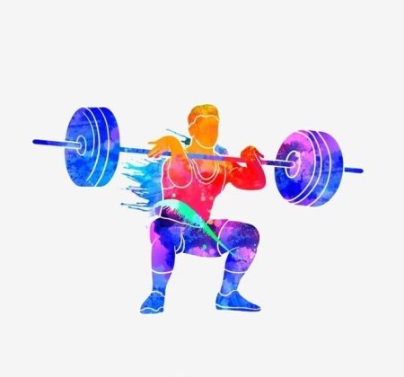 Силуэт спортсмена со штангой