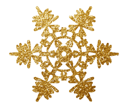 Золотые снежинки на прозрачном фоне