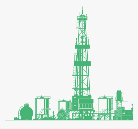 Нефтяная вышка на белом фоне