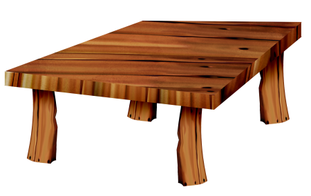 Деревянный стол на прозрачном фоне