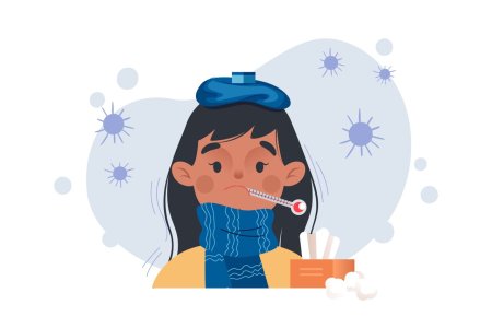 Векторная иллюстрация простуда