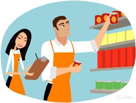 Продавец кассир на белом фоне