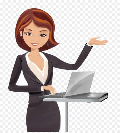 Офисный работник женщина мультяшная