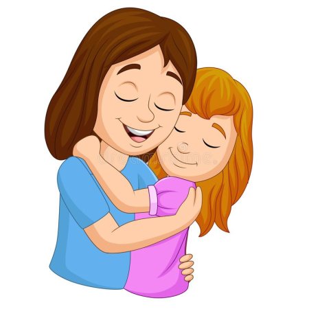 Мама обнимает ребенка для детей