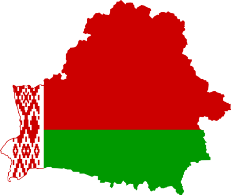 Карта Белоруссии с флагом