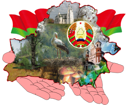 Карта Белоруссии с флагом
