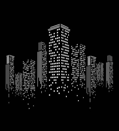 Силуэты домов города