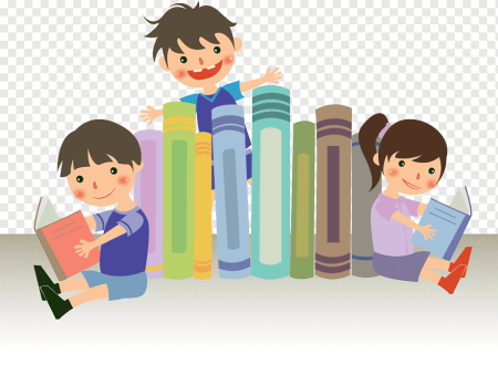 Дети с книгой вектор