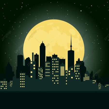 Силуэт ночного города