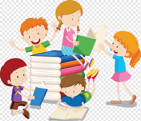 Мультяшные дети с книгами