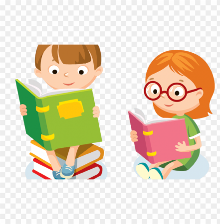 Дети с книгой без фона