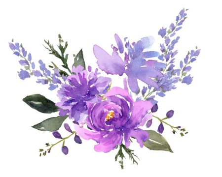 Лавандовые цветы акварель