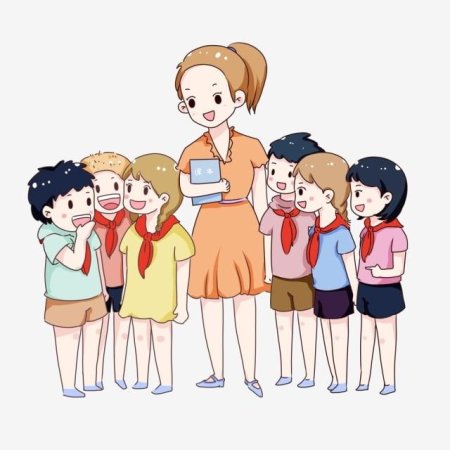 Учитель с детьми мультяшный
