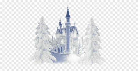 Ледяной дворец на прозрачном фоне