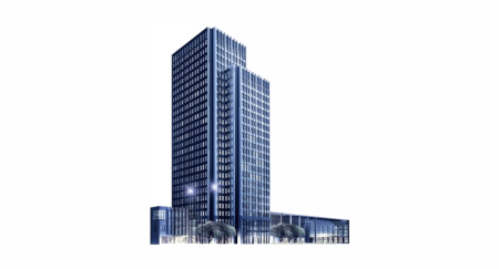 Небоскреб на белом фоне