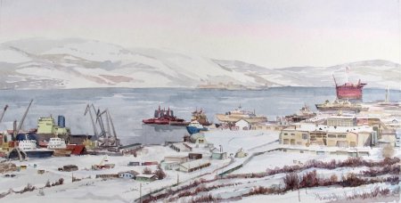 Мурманск порт живопись