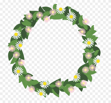 Круглая рамка из ромашек