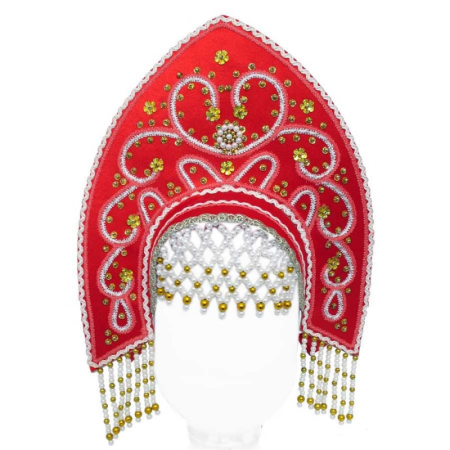 Кокошник красный