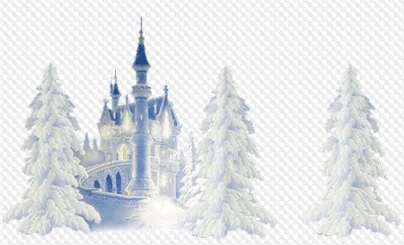 Ледяной дворец на прозрачном фоне