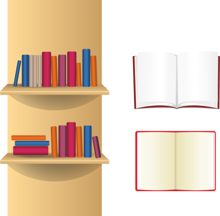 Полка с книгами нарисованная