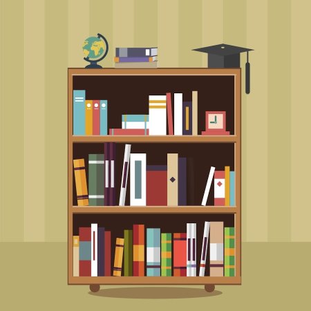 Книжный стеллаж вектор